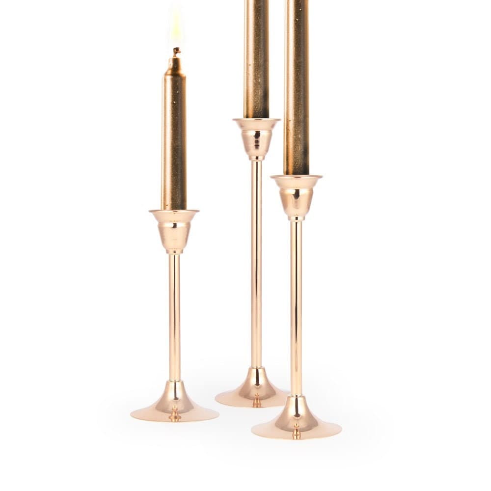Hand-forged copper candlesticks